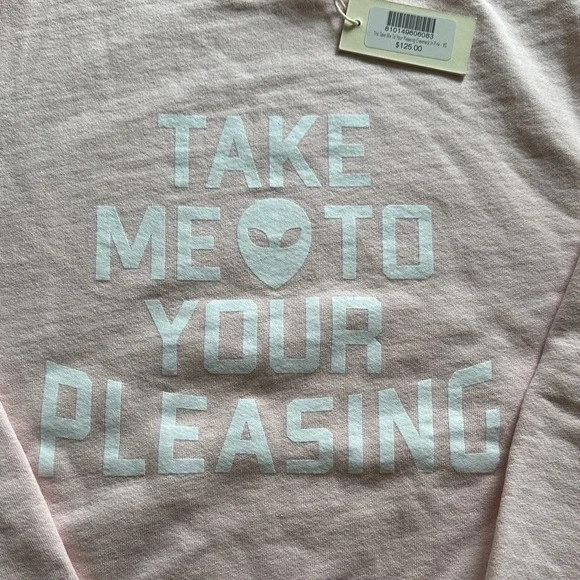 NWT Pleasing The Take Me To Your Pleasing Crewneck in Pink - Picture 6 of 11